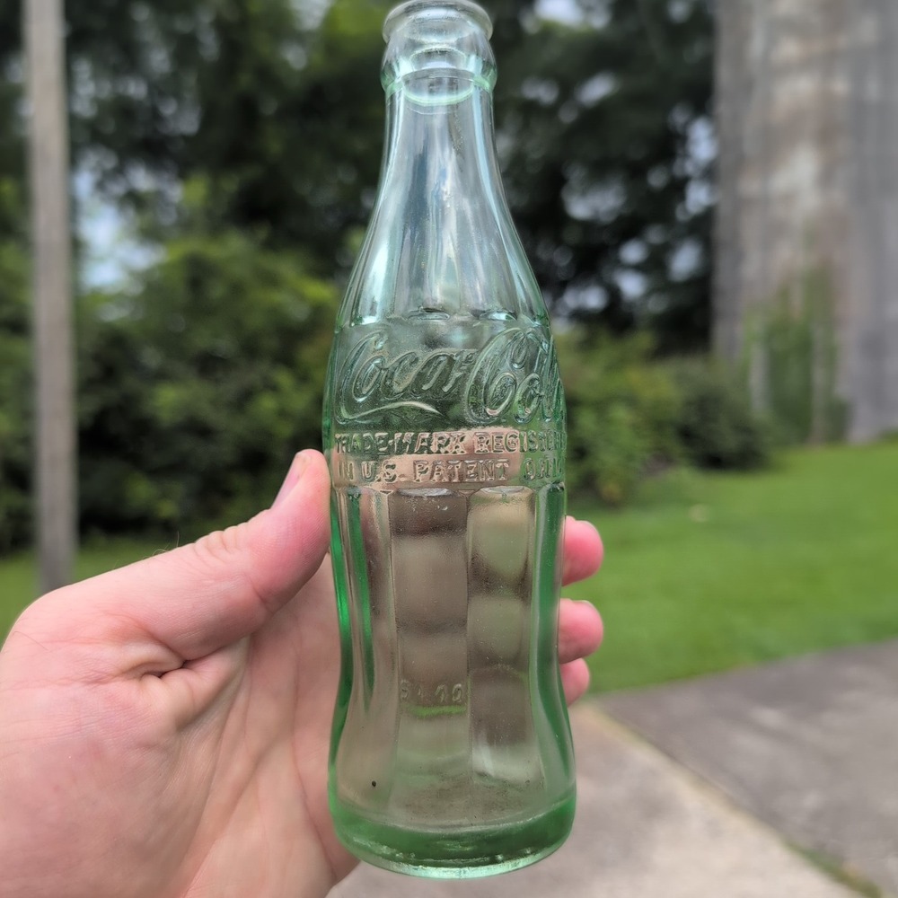 Vintage Coca-Cola Glass Bottle Cedartown GA Green Hobbleskirt 1940 5-40 Embossed - Picture 1 of 3